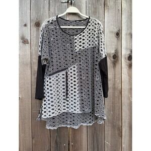 Yushi Tunic Top Long Sleeve Layered Look Unique Avant Garde‎ Design